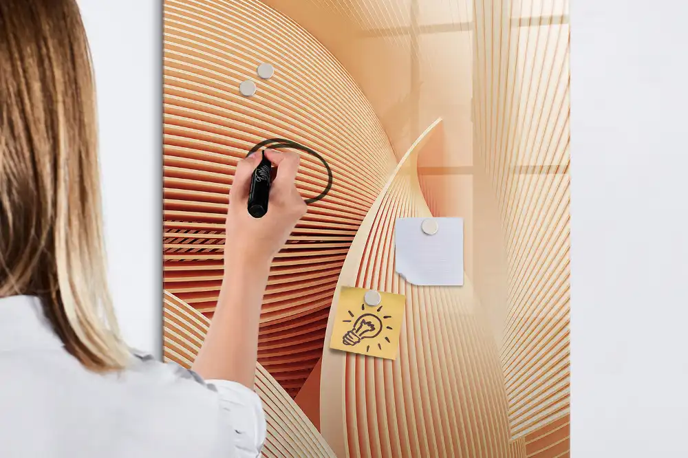 Tablă magnetică de scris cu model abstract ondulat