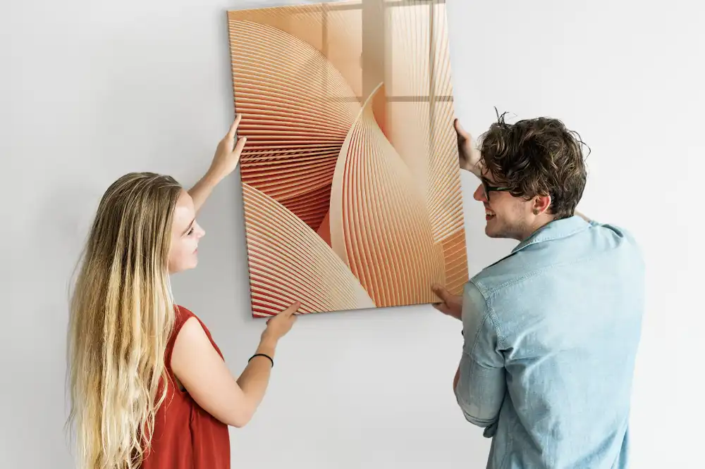 Tablă magnetică de scris cu model abstract ondulat