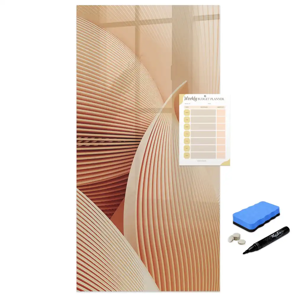 Tablă magnetică de scris cu model abstract ondulat