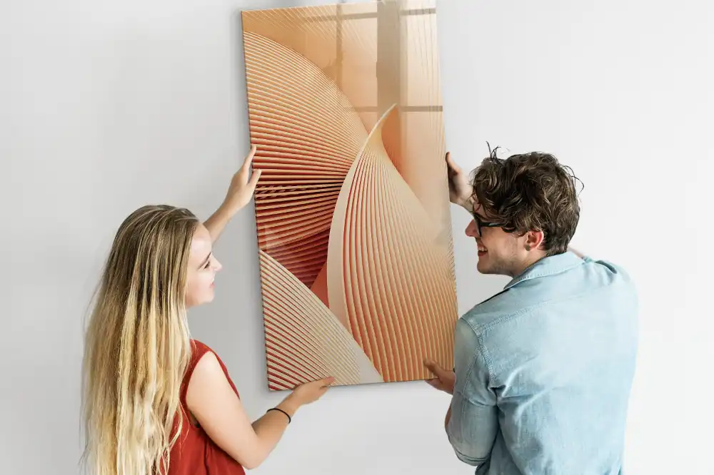 Tablă magnetică de scris cu model abstract ondulat