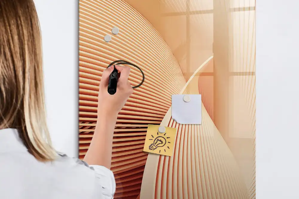 Tablă magnetică de scris cu model abstract ondulat