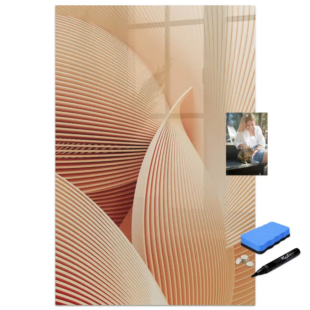Tablă magnetică de scris cu model abstract ondulat