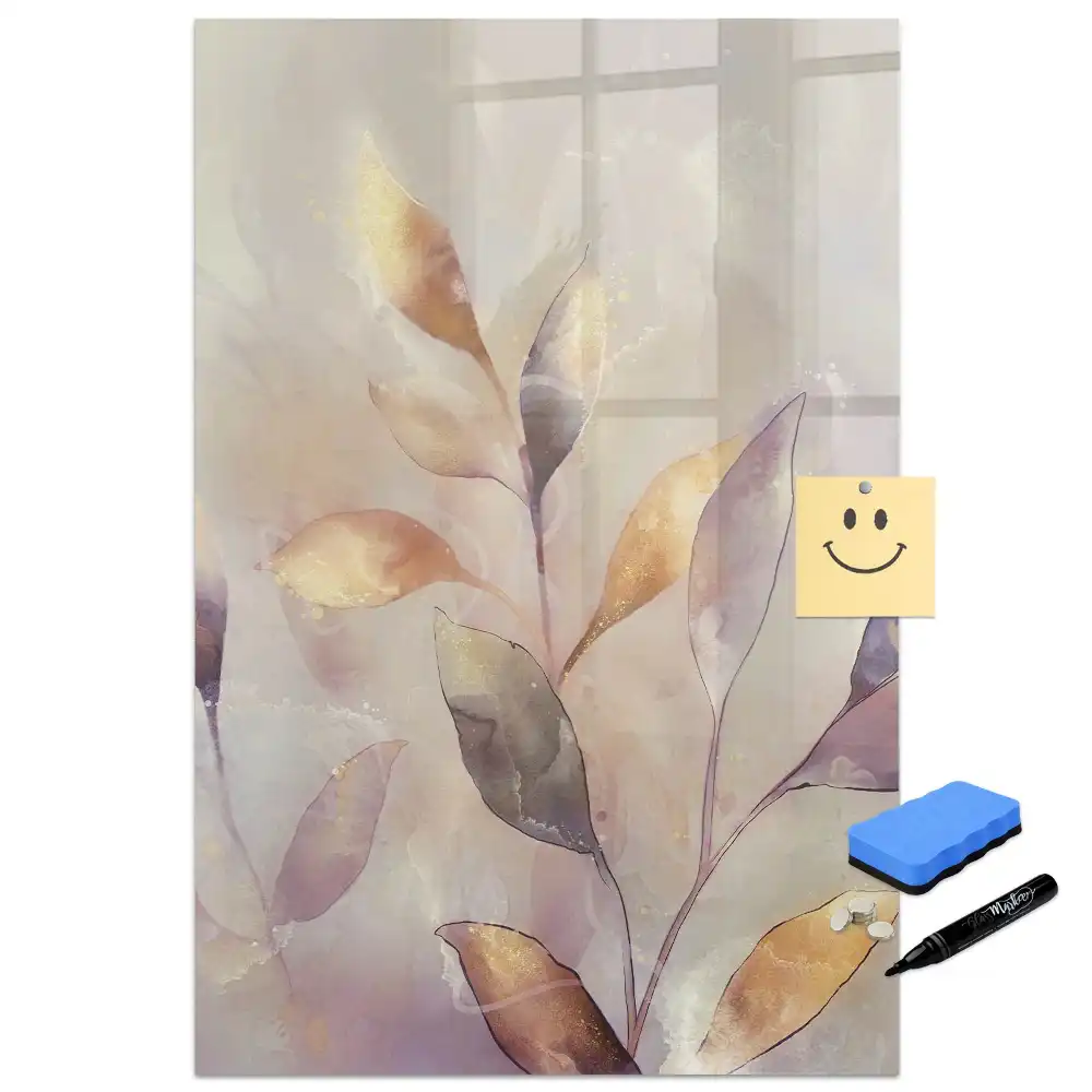 Tablă magnetică de perete cu imprimeu botanic de acuarele