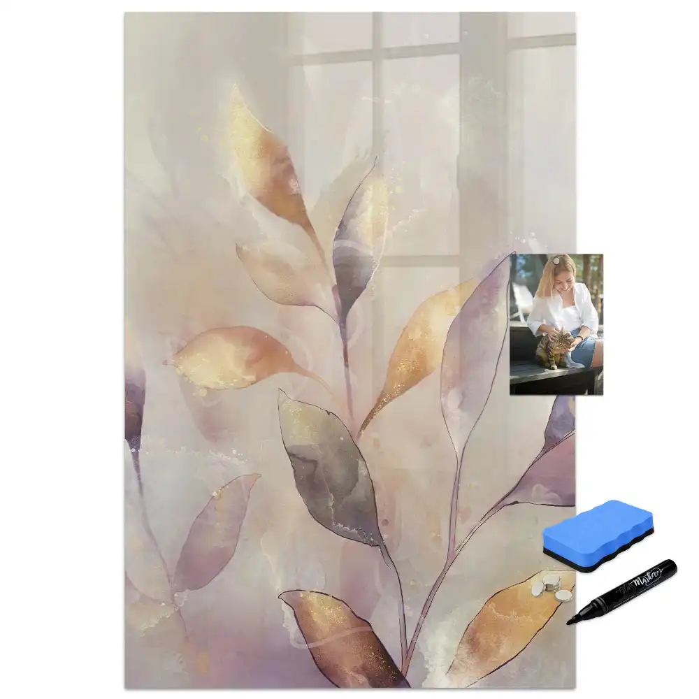 Tablă magnetică de perete cu imprimeu botanic de acuarele