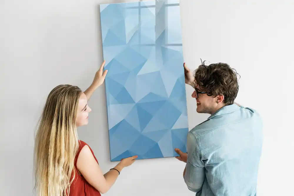 Tablă magnetică de perete cu design mozaic triunghiular