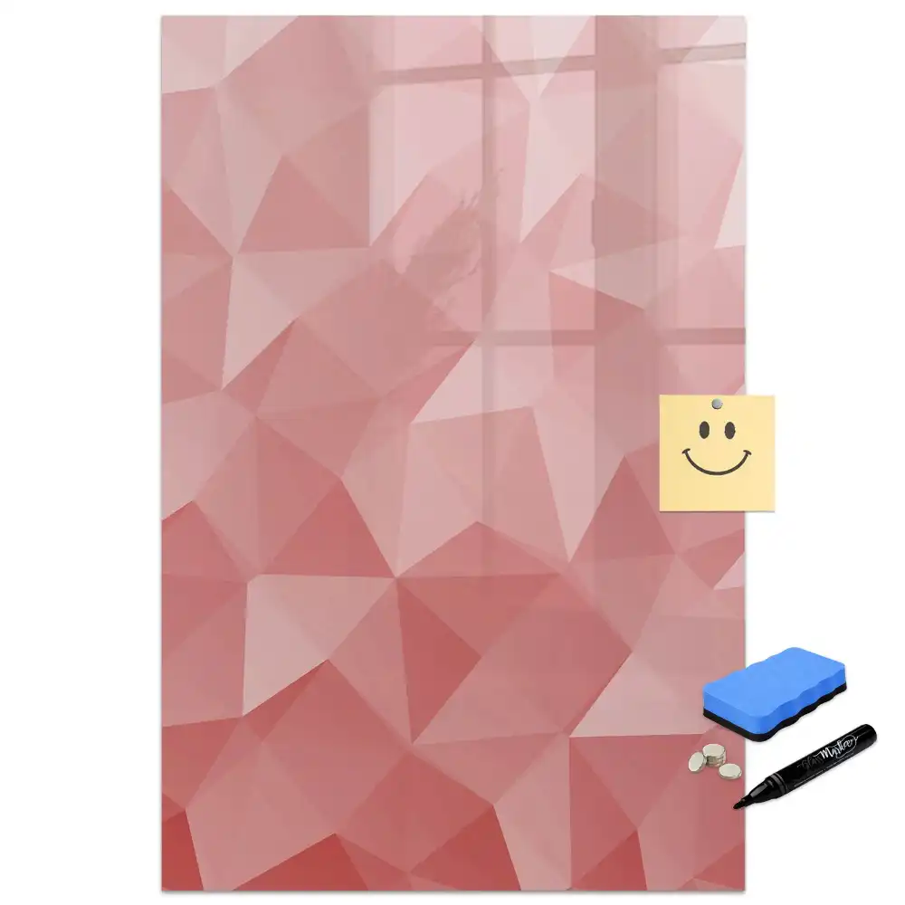 Tablă magnetică de perete cu imprimeu abstract cu triunghiuri