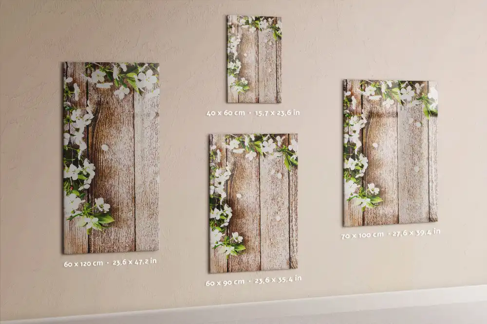 Tablă magnetică de scris cu model floral și fundal cu aspect de lemn