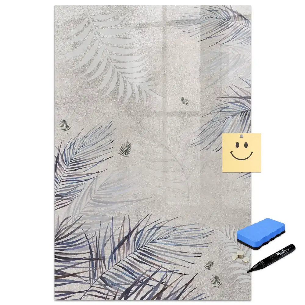 Tablă magnetică de birou cu model cu frunze de palmier