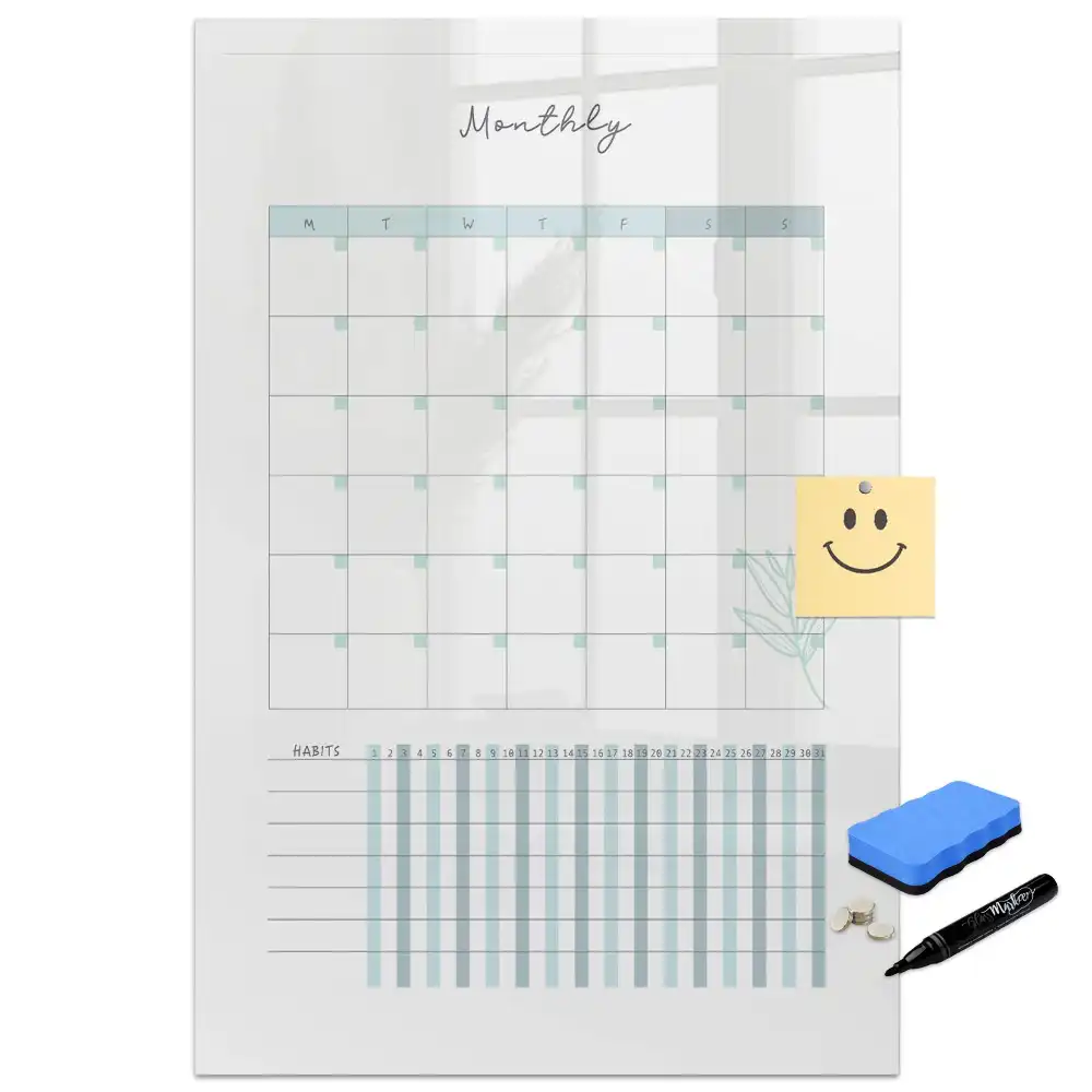 Tablă magnetică pentru birou cu organizator lunar