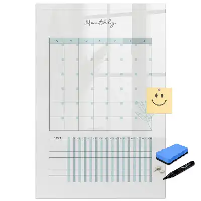 Tablă magnetică pentru birou cu organizator lunar