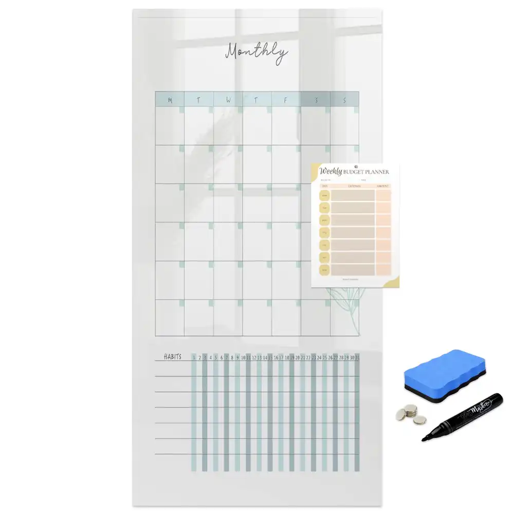Tablă magnetică pentru birou cu organizator lunar