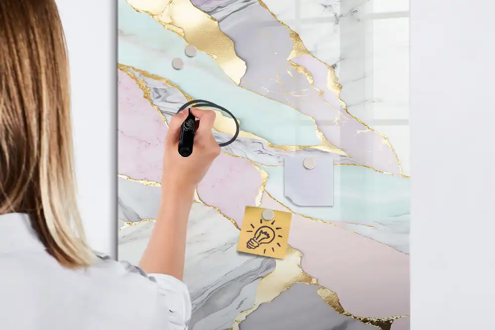 Tablă magnetică decorativă cu aspect de marmură