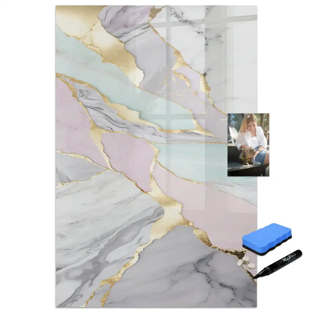 Tablă magnetică decorativă cu aspect de marmură