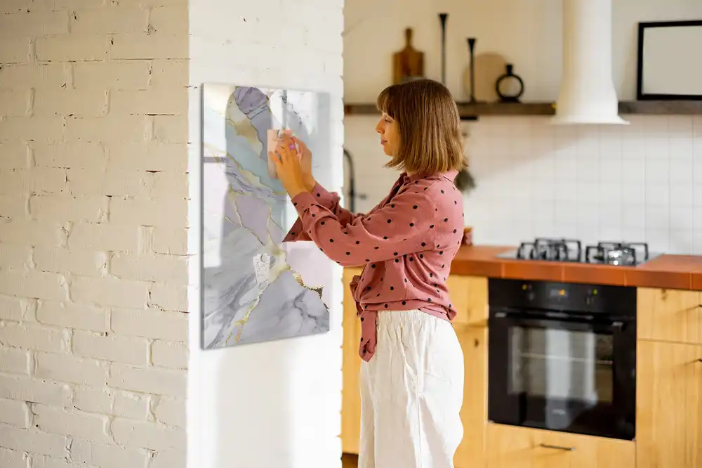 Tablă magnetică decorativă cu aspect de marmură