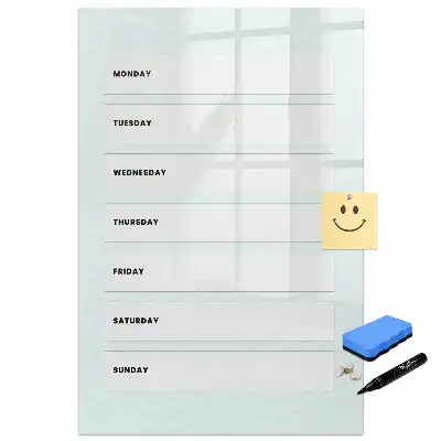 Tablă magnetică pentru birou cu organizator săptămânal