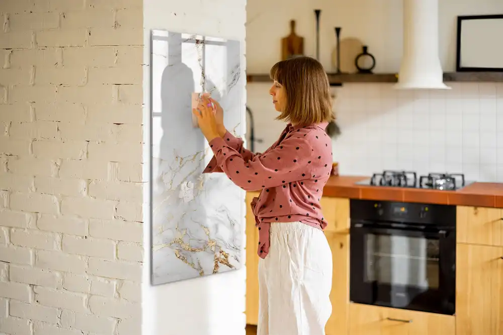 Tablă magnetică decorativă cu aspect de marmură