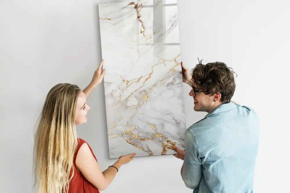Tablă magnetică decorativă cu aspect de marmură