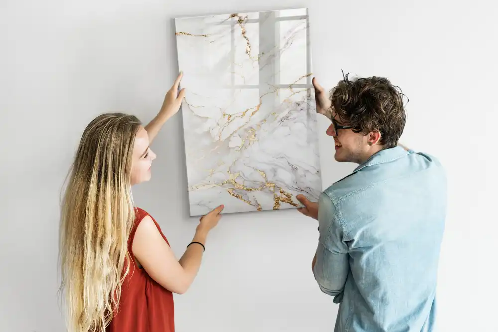 Tablă magnetică decorativă cu aspect de marmură