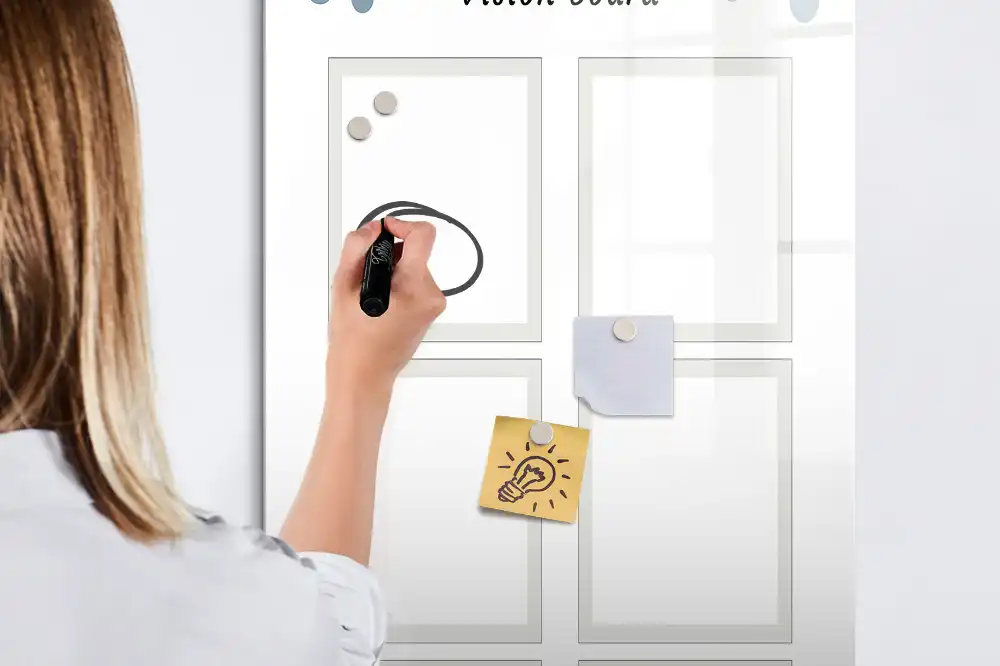 Tablă magnetică pentru scris și panou de inspirație
