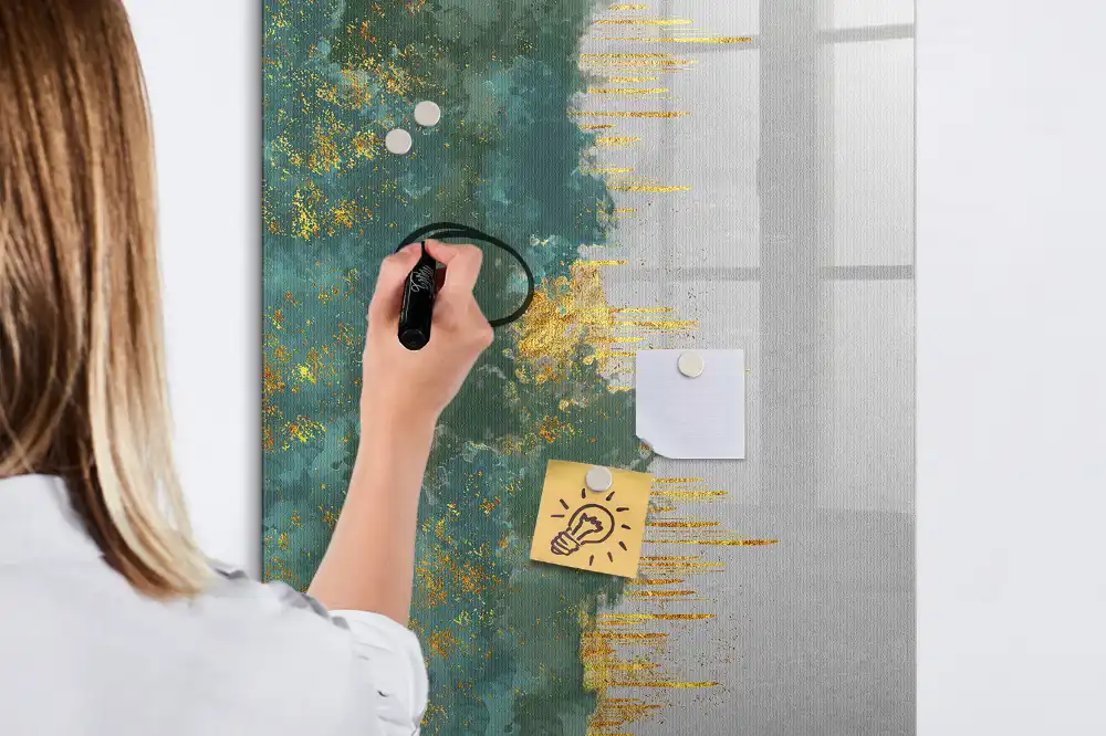 Tablă magnetică de scris cu motiv grafic decorativ