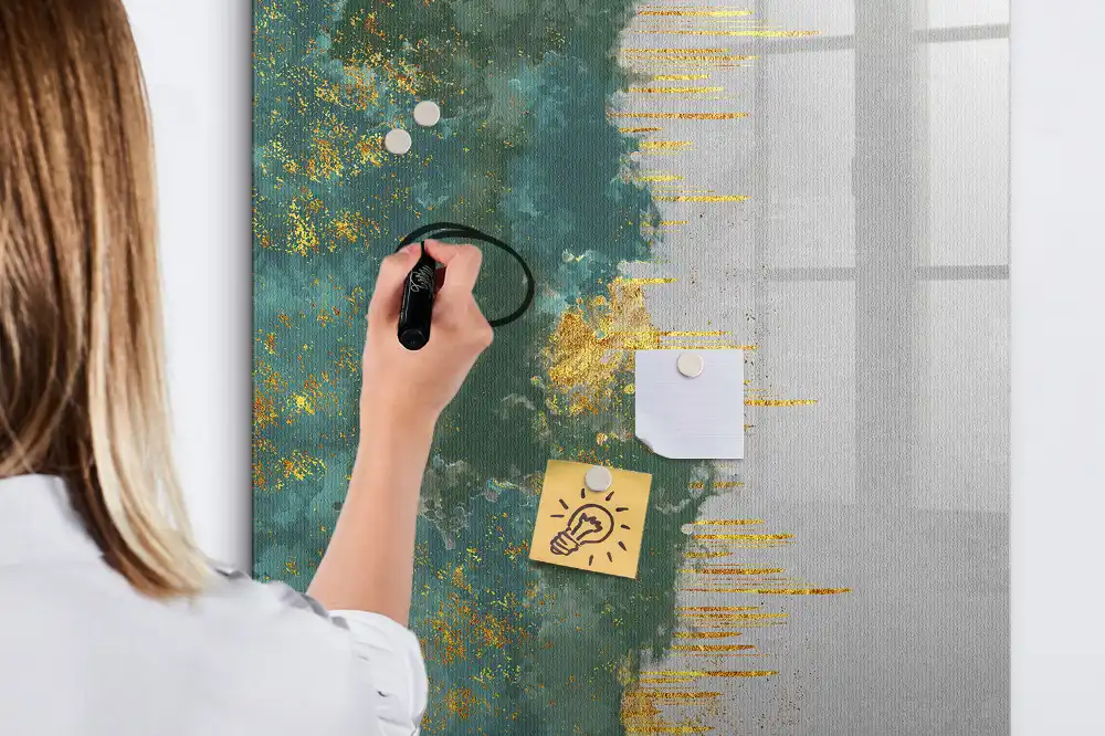 Tablă magnetică de scris cu motiv grafic decorativ