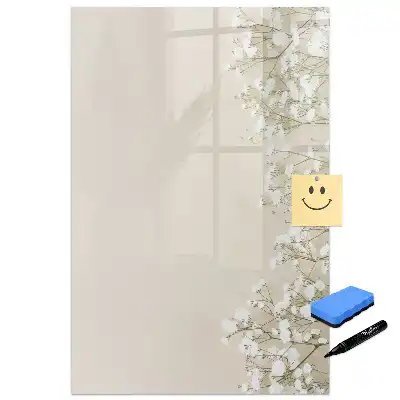 Tablă magnetică de birou cu model flori eterice