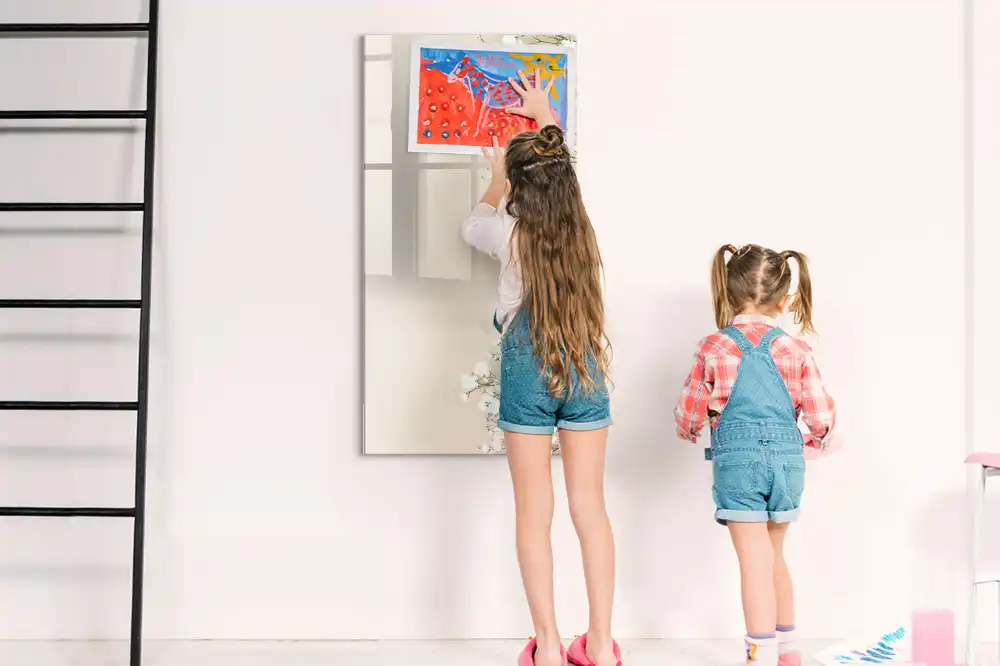 Tablă magnetică de birou cu model flori eterice