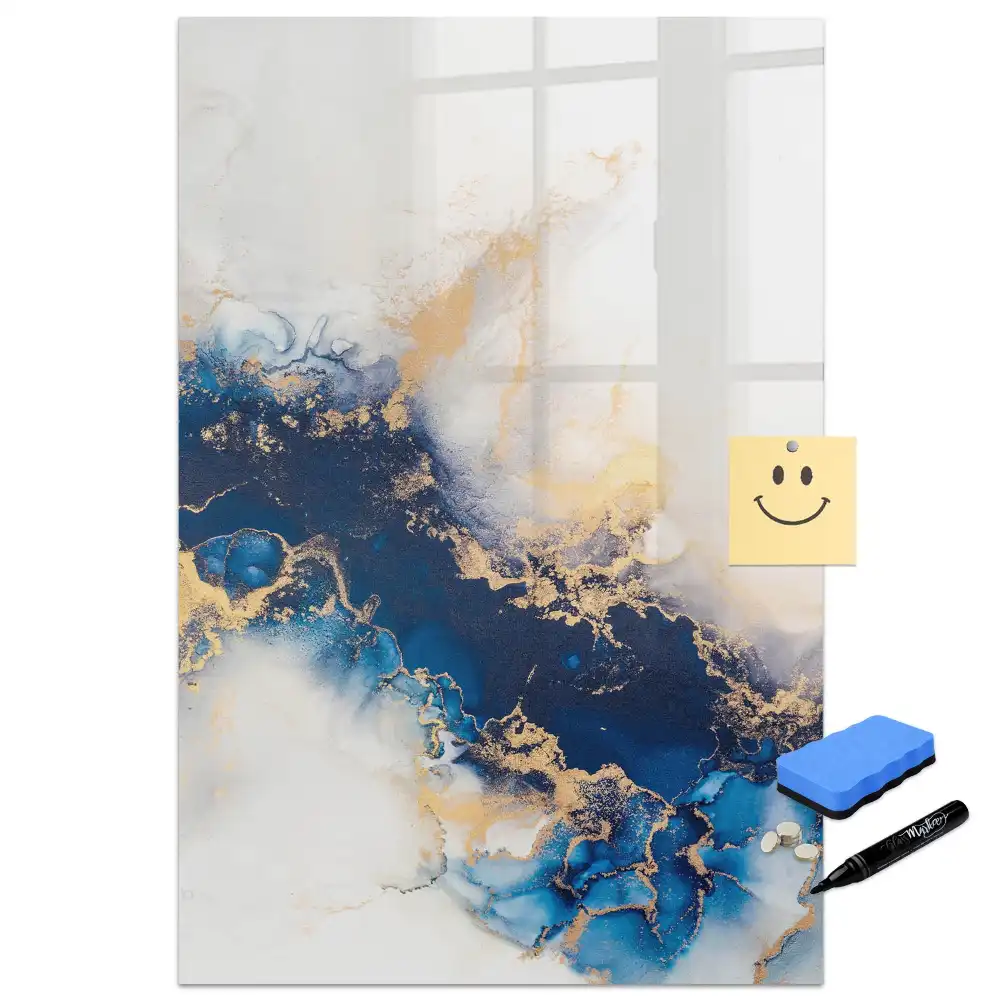 Tablă magnetică de scris cu model abstract de marmură