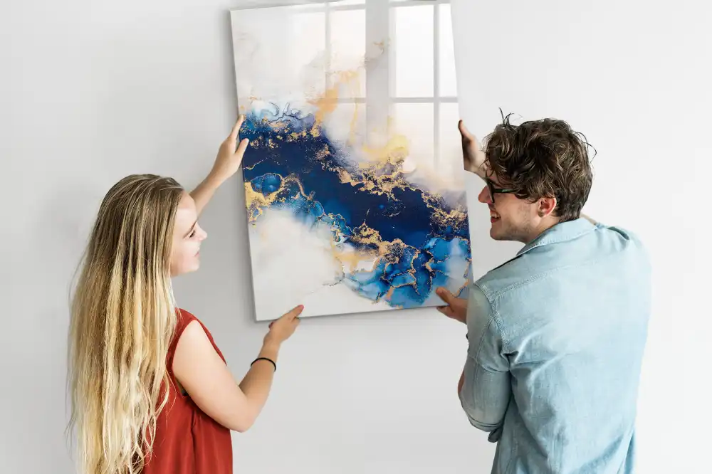Tablă magnetică de scris cu model abstract de marmură