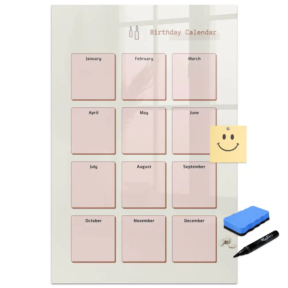 Tablă magnetică de birou pentru calendarul de aniversări