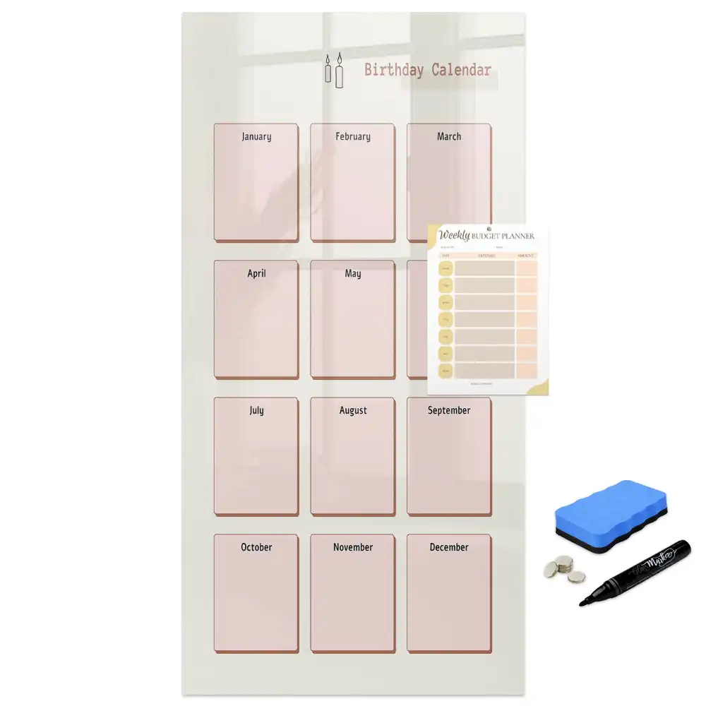 Tablă magnetică de birou pentru calendarul de aniversări