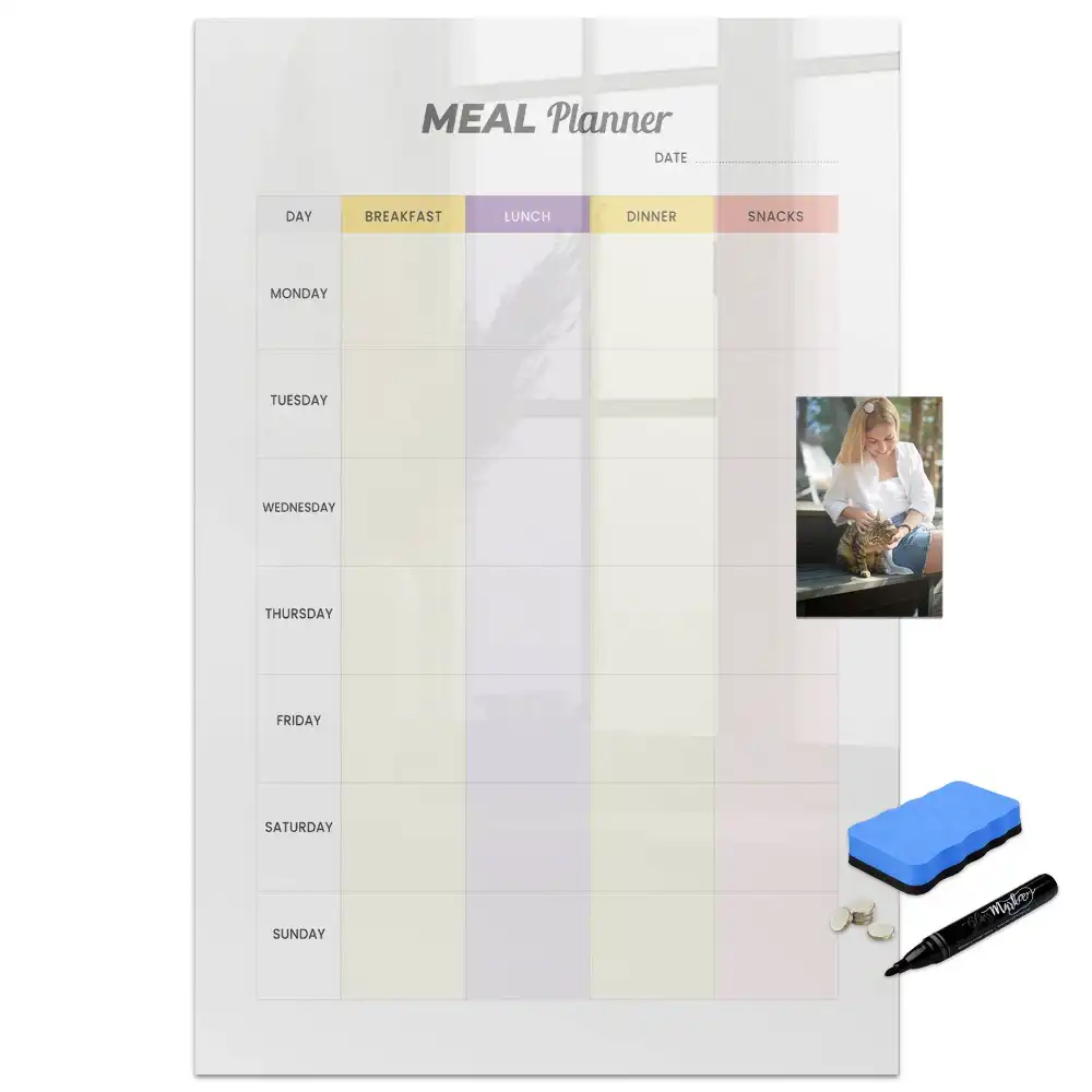 Tablă magnetică pentru planificarea meselor la birou
