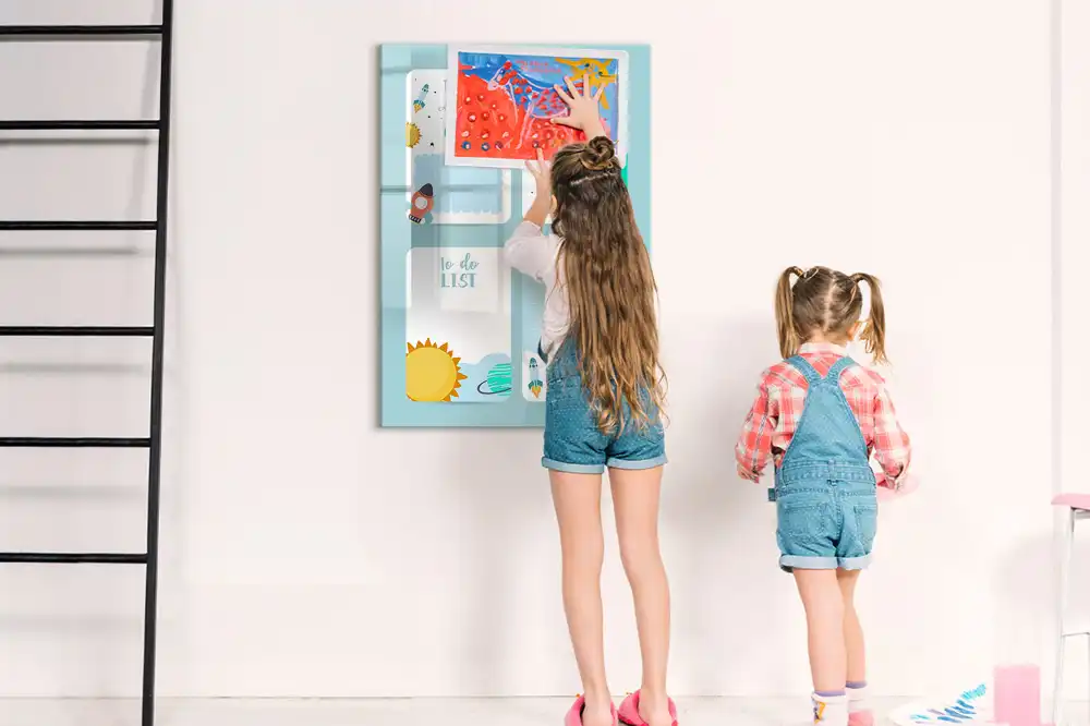 Tablă magnetică de birou cu design calendar cosmic