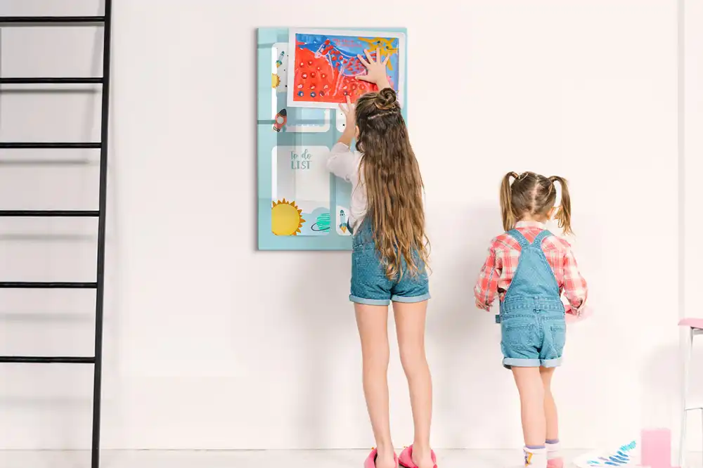 Tablă magnetică de birou cu design calendar cosmic