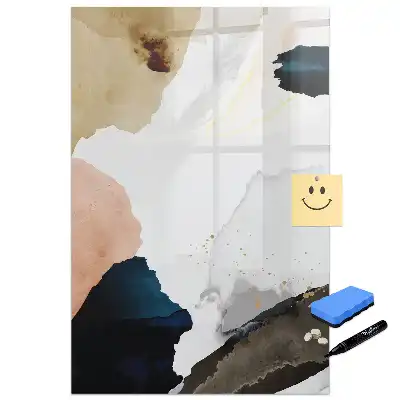 Tablă magnetică de perete cu model abstract în acuarelă