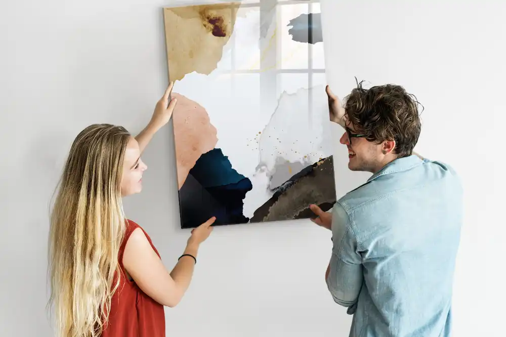 Tablă magnetică de perete cu model abstract în acuarelă