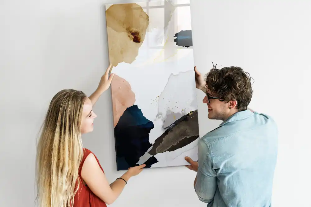 Tablă magnetică de perete cu model abstract în acuarelă