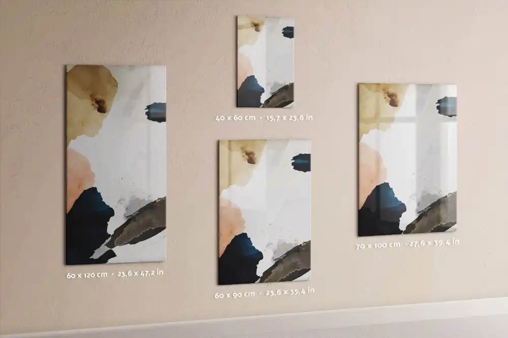 Tablă magnetică de perete cu model abstract în acuarelă