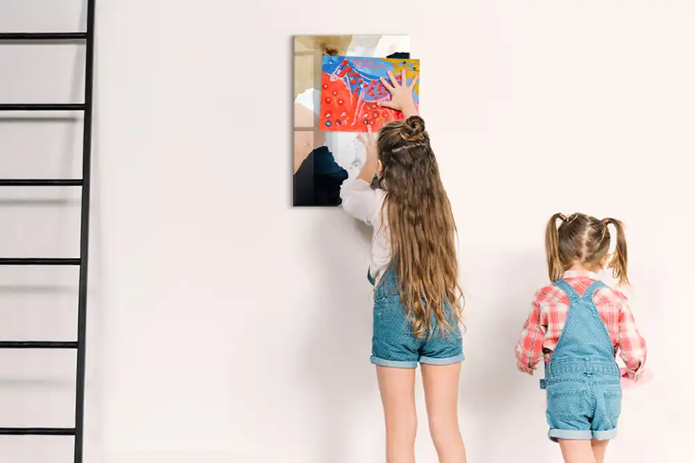 Tablă magnetică de perete cu model abstract în acuarelă