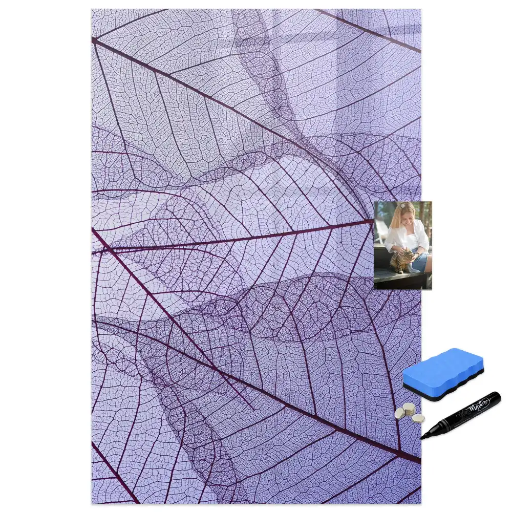 Tablă magnetică de perete cu structură de frunză
