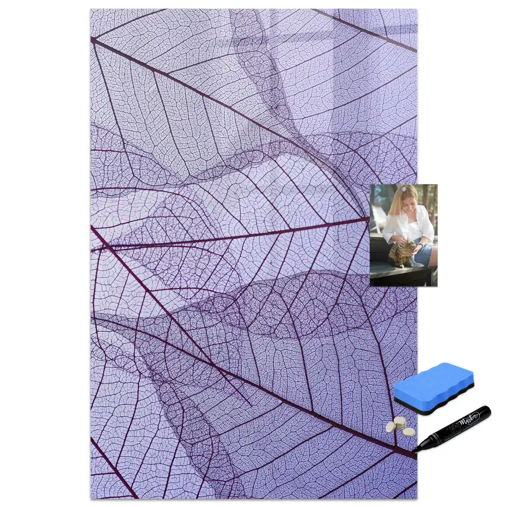 Tablă magnetică de perete cu structură de frunză