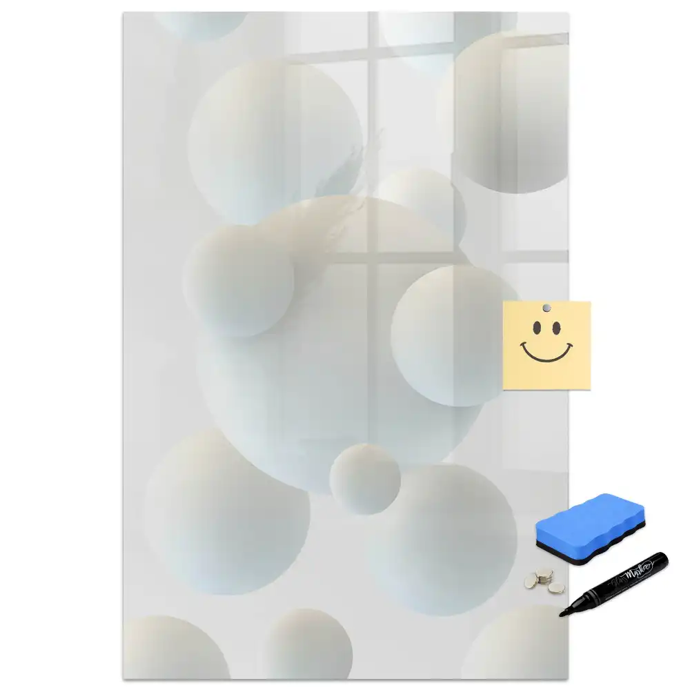 Tablă magnetică pentru birou cu model abstract cu sfere