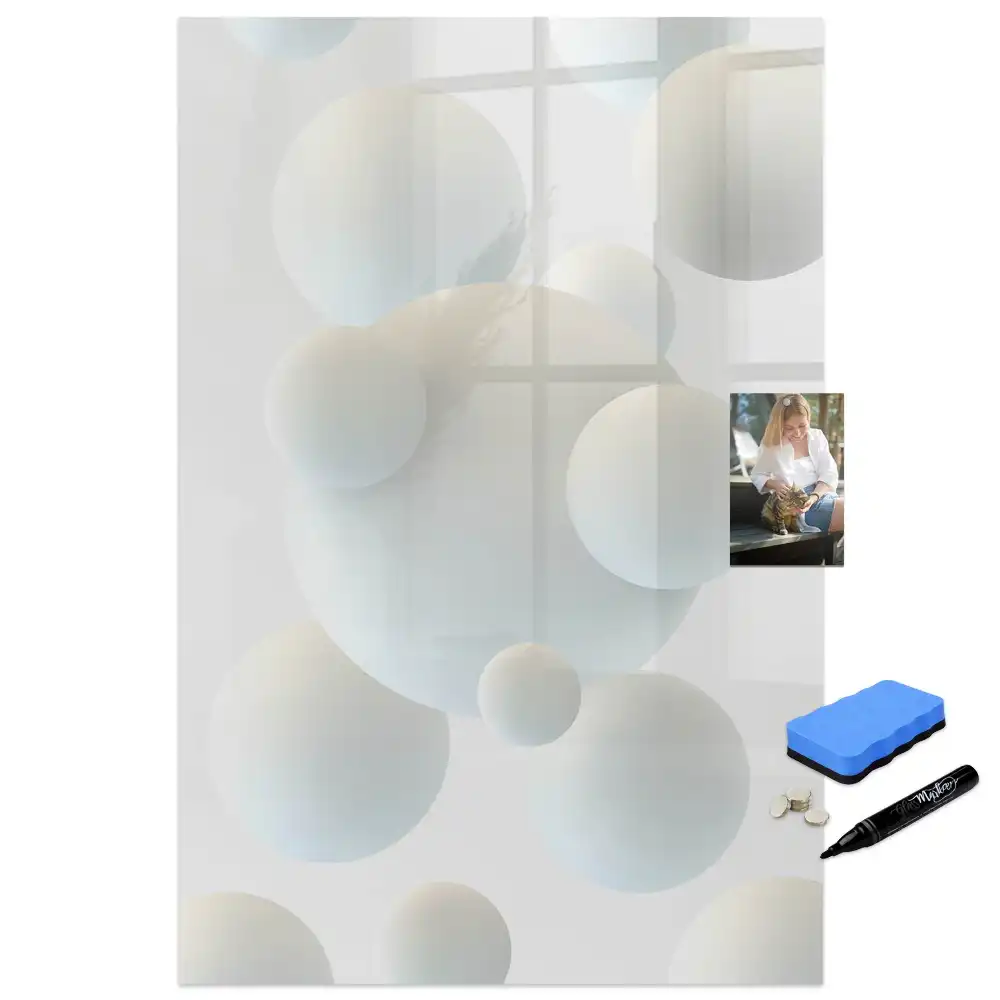 Tablă magnetică pentru birou cu model abstract cu sfere