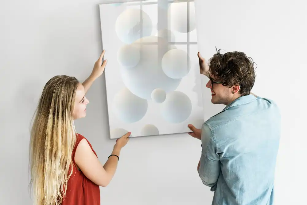 Tablă magnetică pentru birou cu model abstract cu sfere