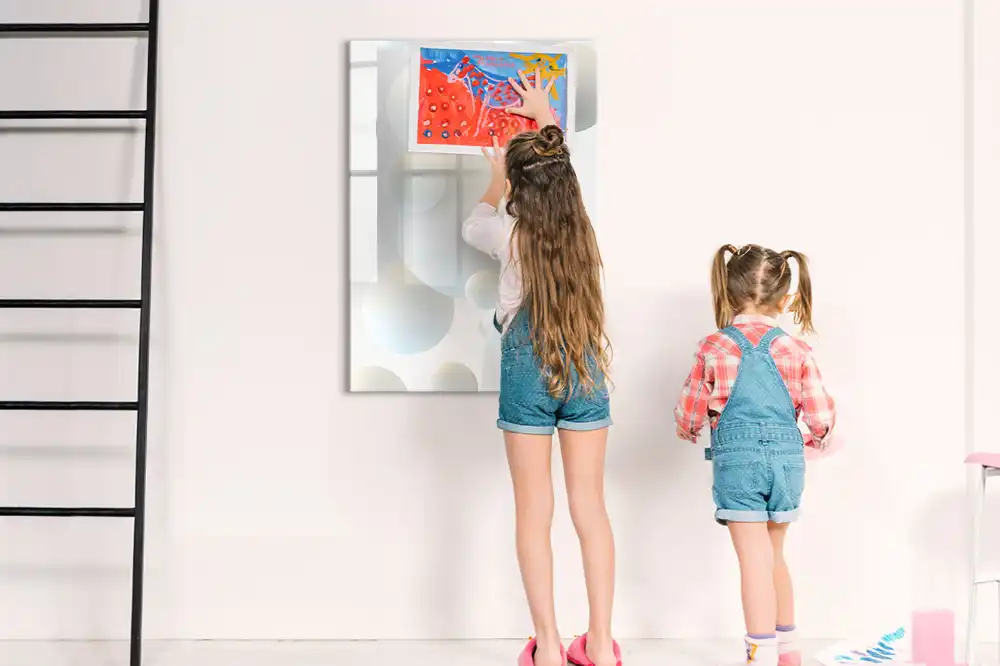 Tablă magnetică pentru birou cu model abstract cu sfere