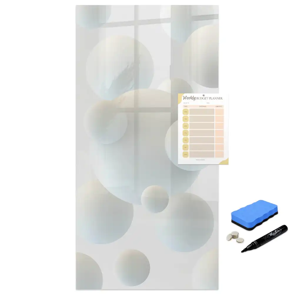 Tablă magnetică pentru birou cu model abstract cu sfere