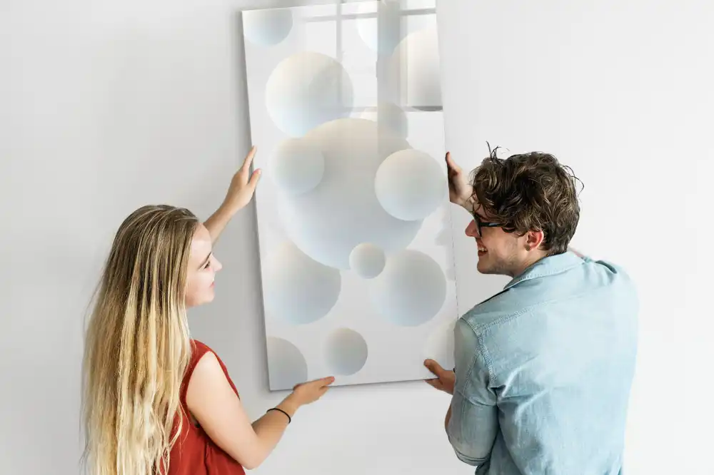 Tablă magnetică pentru birou cu model abstract cu sfere