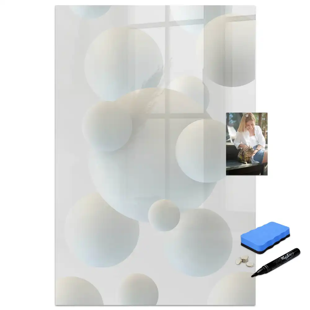 Tablă magnetică pentru birou cu model abstract cu sfere