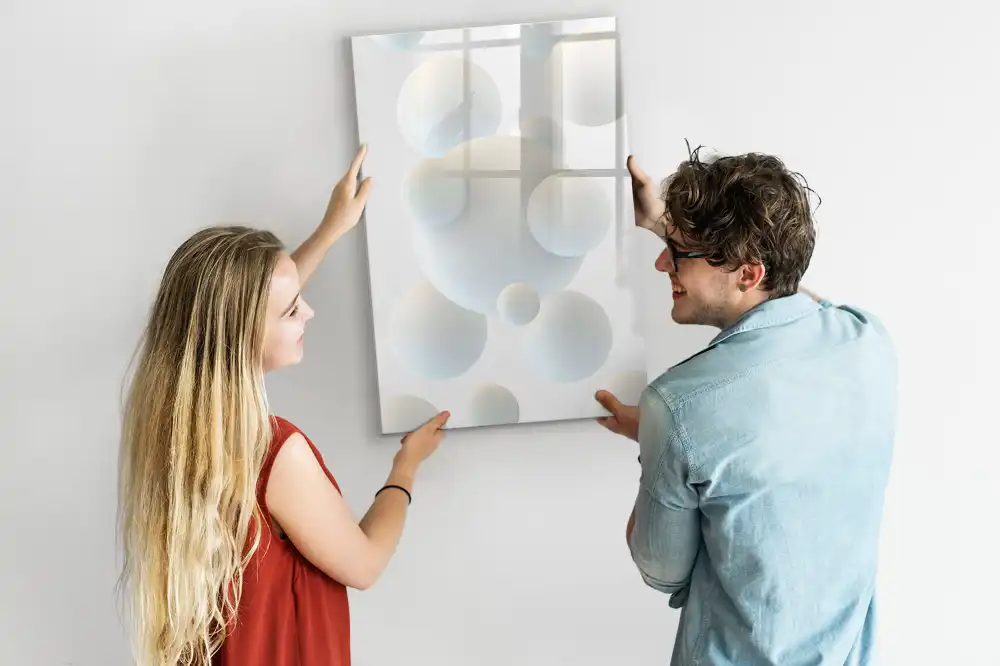 Tablă magnetică pentru birou cu model abstract cu sfere