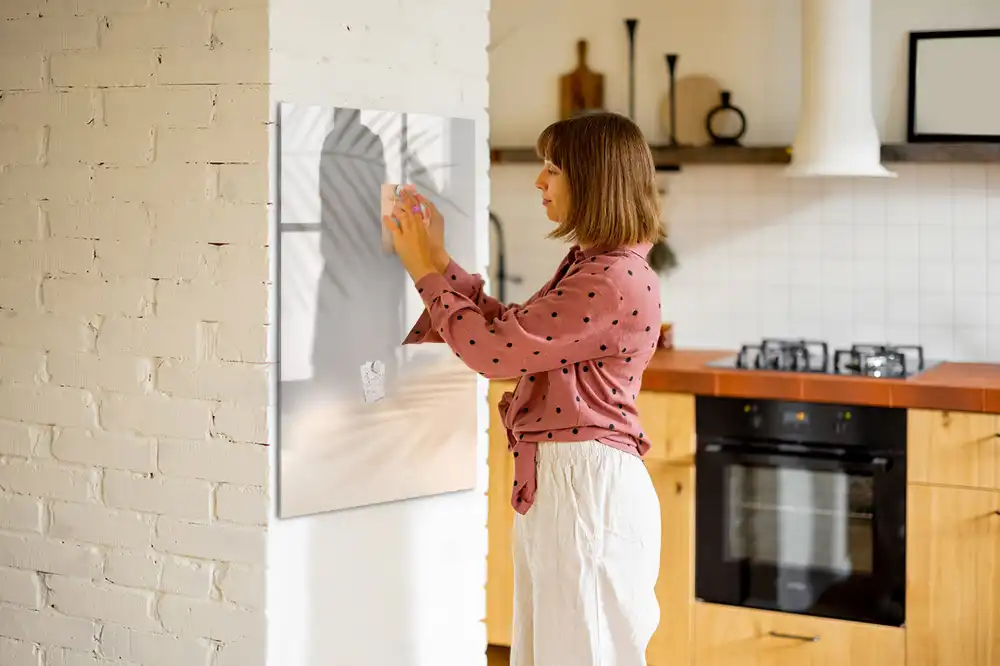 Tablă magnetică de perete cu model umbra unei frunze de palmier